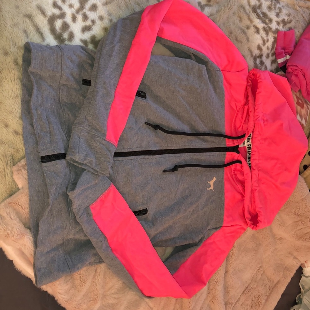 PINK zip up hoodie size Medium